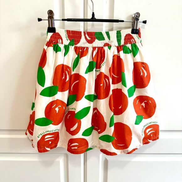 NWT Stella McCartney Kids Ivory & Orange Cotton Skirt with a clementine print. - Picture 2 of 9